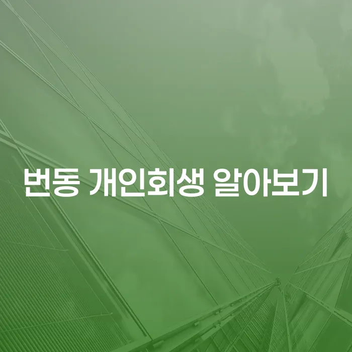 번동 개인회생 알아보기