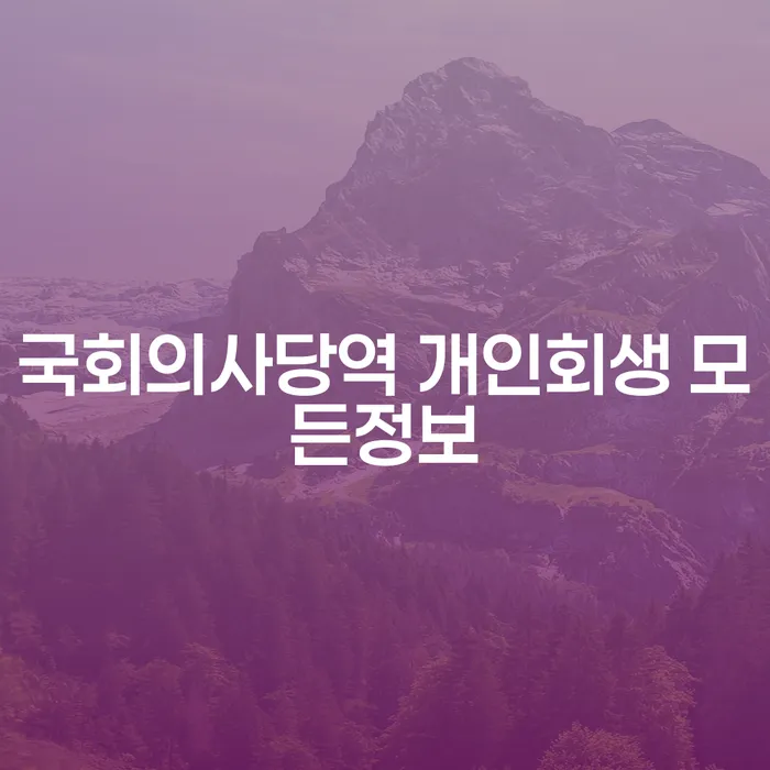 국회의사당역 개인회생 모든정보